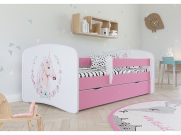 Детская кровать Babydreams Unicorn, белый/розовый, 180 x 80 см