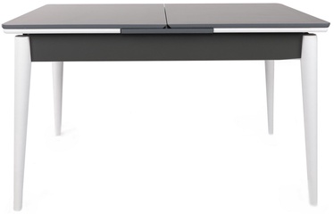 Обеденный стол c удлинением Kalune Design Sigma 992, белый/антрацитовый, 80 см x 130 см x 70 см