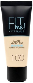 Tonālais krēms Maybelline Fit Me Matte + Poreless 100 Warm Ivory, 30 ml