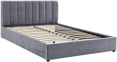 Кровать двухместная Montreal Velvet 192, 160 x 200 cm, серый, с решеткой