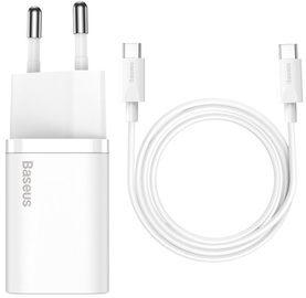 Telefoni laadija Baseus Super Si Quick Charger 1C, USB Type-C, valge, 25 W