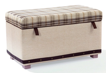 Пуф Kalune Design Plaid Storage, коричневый/бежевый, 93 см x 52 см x 47 см