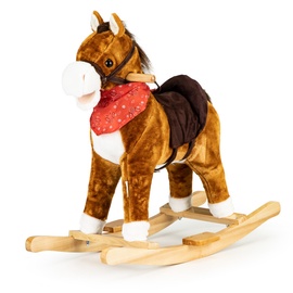 Supamas arkliukas EcoToys Horse XL-106, medinis, pliušas