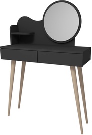 Столик-косметичка Kalune Design Gutty 550ARN2752, антрацитовый, 90 см x 35 см x 132.2 см, с зеркалом