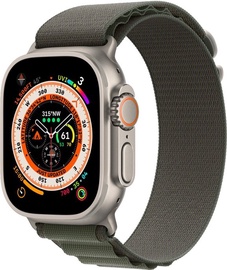 Nutikell Apple Watch Ultra GPS + Cellular, 49mm Titanium Case with Green Alpine Loop - Large, titaan