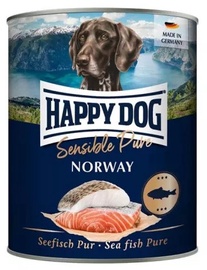 Mitrā barība (konservi) suņiem Happy Dog Sensible Pure Norway, lasis/menca, 0.8 kg