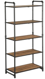 Plaukts Songmics Storage Rack, brūna/melna, 30.5 cm x 63.8 cm x 129.5 cm