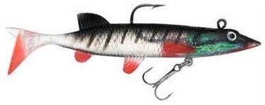 Vibrēšanas ierīce Jaxon Magic Fish TX-M C 1211613, 10 cm, 17 g, sudraba/melna/sarkana, 5 gab.