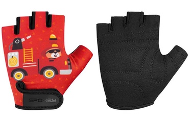 Велосипедные перчатки детские Spokey Fun, черный/красный, S