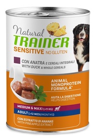 Mitrā barība (konservi) suņiem Natural Trainer Sensitive Duck, pīles gaļa, 0.4 kg