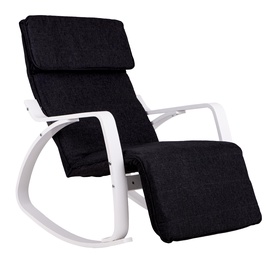 Supamasis krėslas ModernHome Rocking Chair MSP1059, baltas/juodas, 70 cm x 58 cm x 97 cm