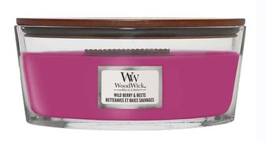 Svece, aromātiskā WoodWick Ellipse Wild Berry & Beets, 60 - 100 h, 453.6 g, 92 mm x 121 mm