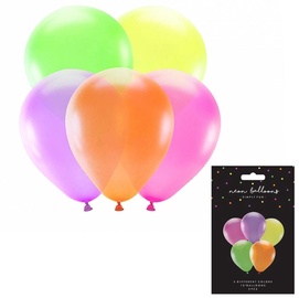 Воздушный шар круглый PartyDeco Neon Balloons, многоцветный, 5 шт.