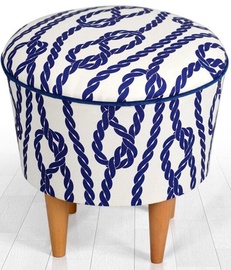 Пуф Hanah Home Cunda v2, синий/белый, 42 см x 42 см x 42 см
