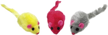 Rotaļlieta kaķiem ar kaķu zāli Flamingo Plush Mice, daudzkrāsaina
