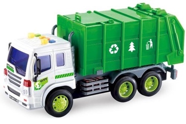 Rotaļlietu atkritumu vedējs Smily Play City Service Garbage Truck WY320A, balta/zaļa