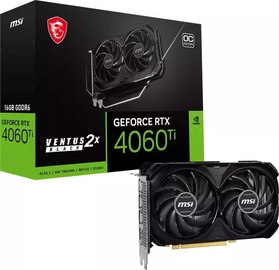 Vaizdo plokštė MSI GeForce RTX™ 4060 Ti Ventus 2x Black, 16 GB, GDDR6