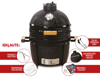 Grils Kamado Bono Minimo, melna, 40 cm