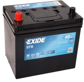 Akumulators Exide EFB EL605, 12 V, 60 Ah, 520 A