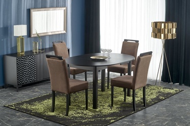 Söögilaud pikendatav Ringo, must, 1020 - 1420 mm x 1020 mm x 760 mm