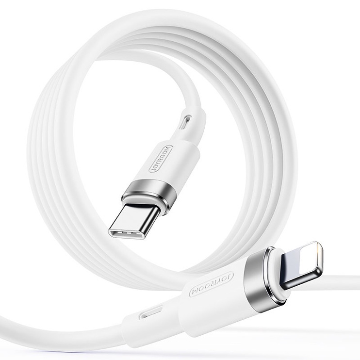 Telefona lādētājs Joyroom, 1 x USB-C/1 x Lightning, 1.2 m, balta, 20 W