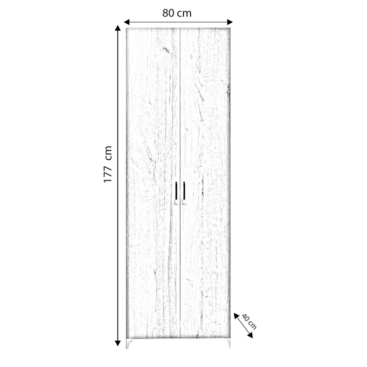 Гардероб Kalune Design Bamberg L661, белый, 40 см x 80 см x 177 см