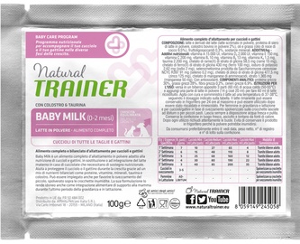 Лакомство для собак Natural Trainer Baby Milk Kittens & Puppy, молоко, 0.1 кг
