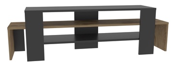 ТВ стол Kalune Design Lenora, черный/дубовый, 350 мм x 1500 мм x 450 мм