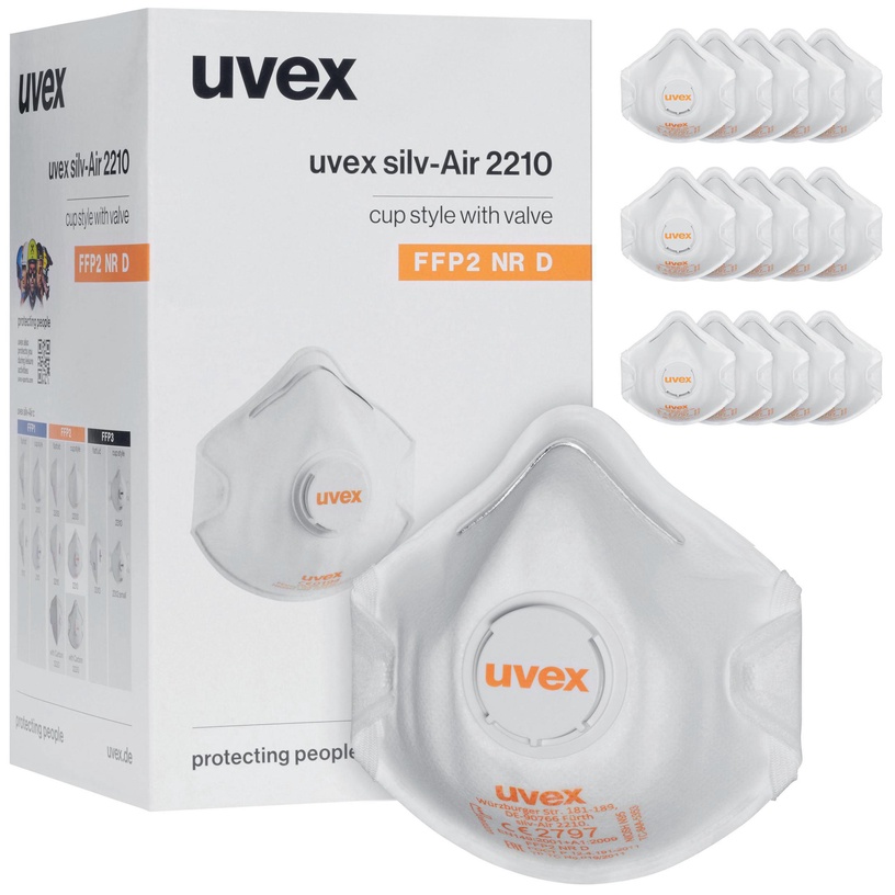Респиратор, с клапаном Uvex Silv-Air Classic 2210 FFP2, белый