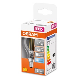 Светодиодная лампочка Osram LED, холодный белый, E14, 4 Вт, 470 лм
