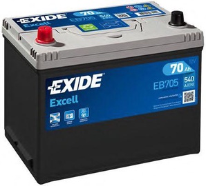 Aku Exide Excell EB705, 12 V, 70 Ah, 540 A