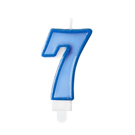 Dzimšanas dienas svece Party&Deco Number 7, zila/gaiši zila