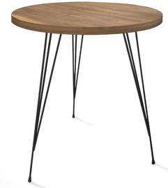 Kafijas galdiņš Kalune Design Sandalf, melna/gaiši brūna, 400 mm x 400 mm x 440 mm