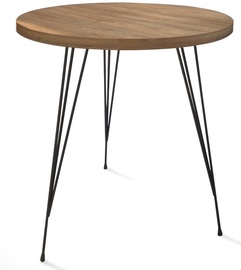 Kafijas galdiņš Kalune Design Sandalf, melna/gaiši brūna, 400 mm x 400 mm x 440 mm
