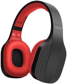 Belaidės ausinės Promate Terra, juoda/raudona