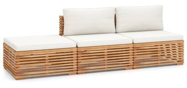 Āra mēbeļu komplekts VLX 3 Piece Garden Lounge Set, krēmkrāsas/brūns, 3 sēdvietas