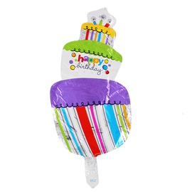Balons Happy Birthday Cake, daudzkrāsains