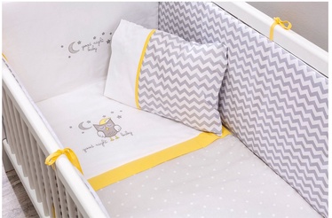 Комплект детского постельного белья Mijolnir 181CLK9116, белый/желтый/серый, 120x70 cm
