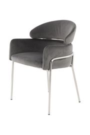 Стул для столовой Kayoom Elva 100 XRXLV, блестящий, серебристый/серый, 57 см x 58 см x 79 см
