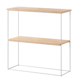 Konsoollaud ADRK Toni, läbipaistev/pruun/valge, 30 cm x 80 cm x 80 cm
