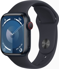 Nutikell Apple Watch Series 9 GPS + Cellular, 41mm Midnight Aluminium Midnight Sport S/M, must