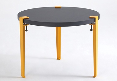 Журнальный столик Kalune Design Fregoia, желтый/антрацитовый, 600 мм x 600 мм x 450 мм