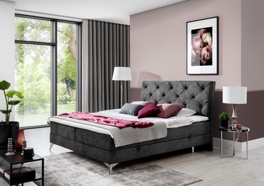 Кровать двухместная континентальная Adel Dora 95, 140 x 200 x 20 cm, серый, с матрасом, с решеткой