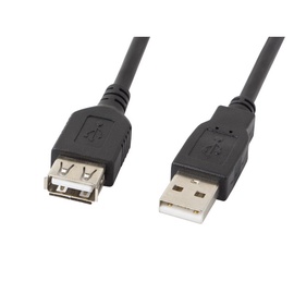 Laidas Lanberg USB to USB USB 2.0 A male, USB 2.0 A female, 1.8 m, juoda