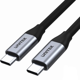 Провод Unitek C14091ABK, 2 x USB-C, 2 м, черный/серый