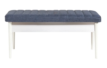 Batų suoliukas Kalune Design Vina 1048-1, baltas/tamsiai mėlyna, 110 cm x 40 cm x 51 cm