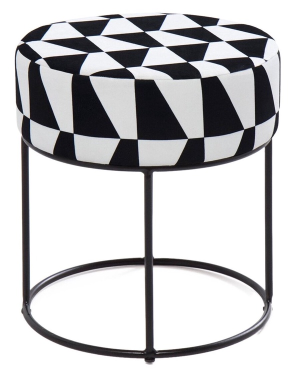 Пуф Hanah Home Moon Steel 825BLC1226, белый/черный, 40 см x 40 см x 40 см