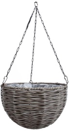 Puķu pods Home4you Wicker 35185, plastmasa/metāls, 30 cm, Ø 30 cm x 30 cm, tumši brūna