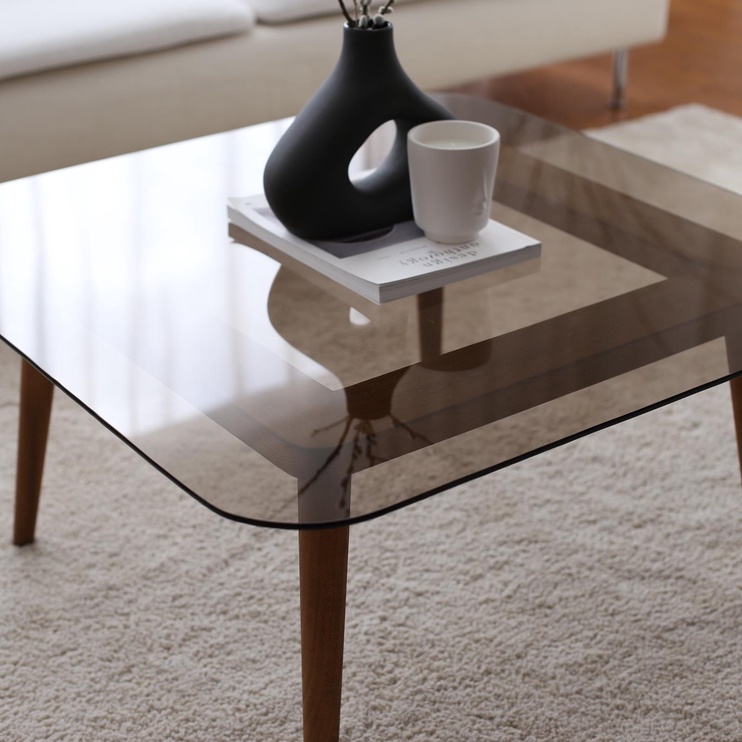 Журнальный столик Kalune Design Smart, бронзовый, 80 см x 80 см x 40 см
