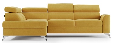Stūra dīvāns Homede Malo L-Shaped, dzeltena, kreisais, 268 x 201 cm x 93 cm